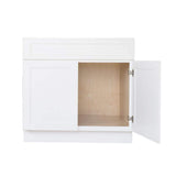Bremen Cabinetry Bremen Ready to Assemble 36x34.5x24 in. Shaker Sink Base Cabinet with 2 Doors in White