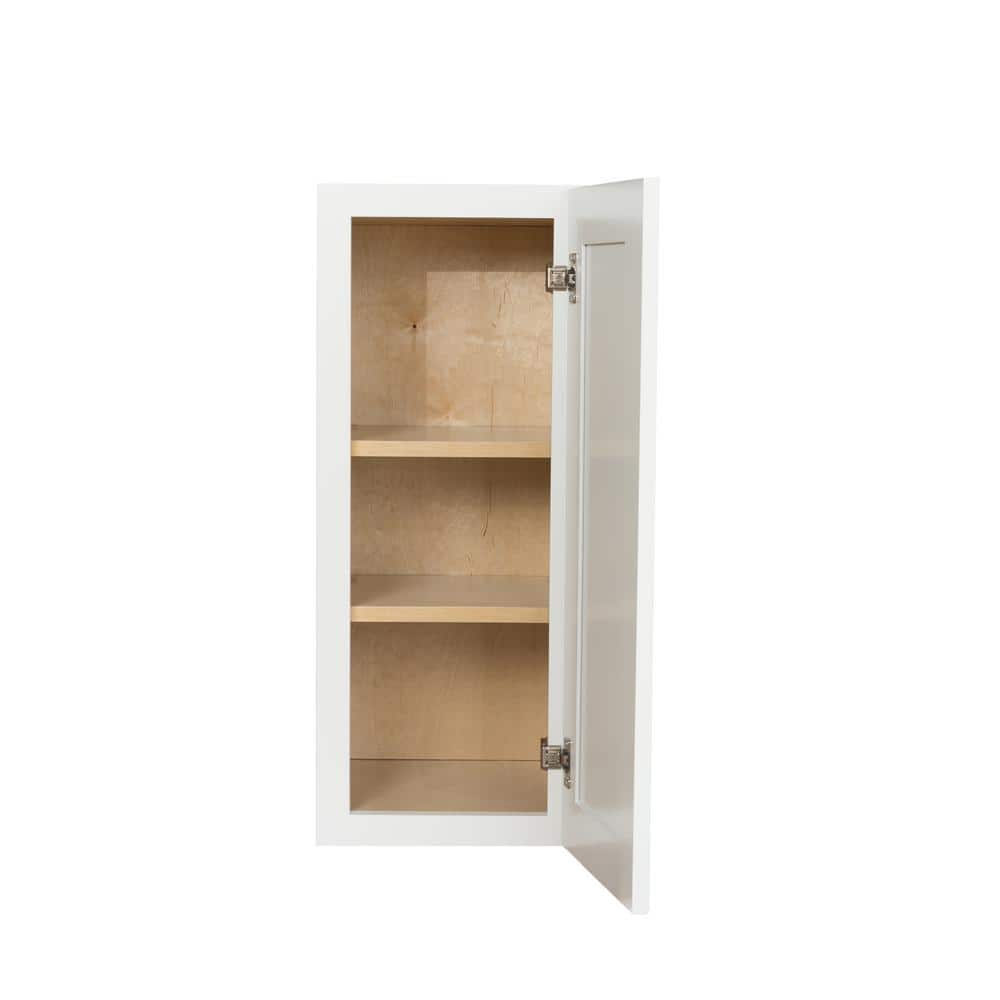 Bremen Cabinetry Bremen Ready to Assemble 12x30x12 in. Shaker Wall Cabinet with 1-Door and Adjustable Shelves in White