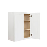 Bremen Cabinetry Bremen Ready to Assemble 27x42x12 in. Shaker Wall Cabinets with 2 Doors and 3 Adjustable Shelves in White