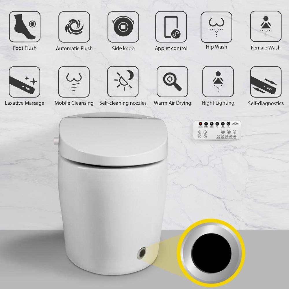 BWE Stylement Tankless Smart Bidet One Piece Toilet - Auto Open/Close, Auto Flush, Heated Seat, Warm Air Dryer