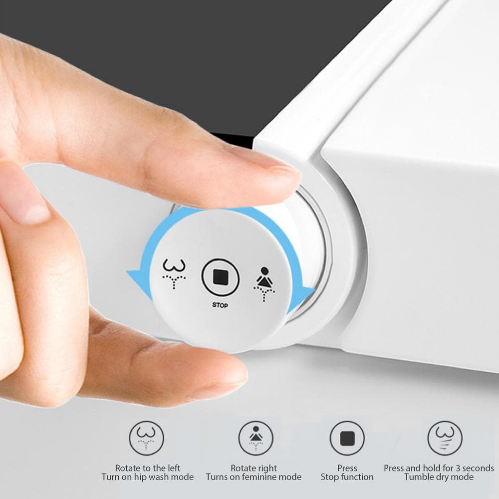 BWE Stylement Tankless Smart Bidet One Piece Toilet Square in White with Auto Open/Close and Flush