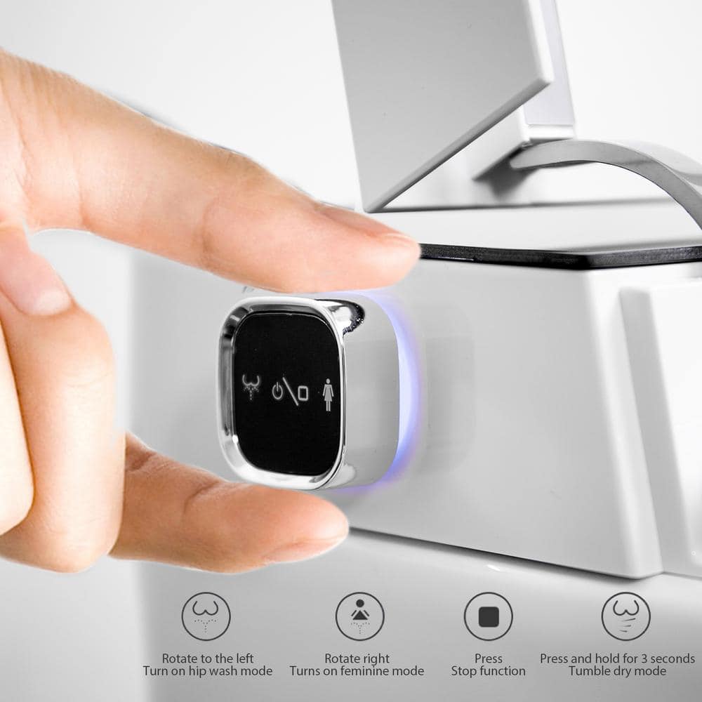 BWE Stylement Tankless Smart Bidet 1-Piece Toilet in White with Auto Open/Close and Heated Seat