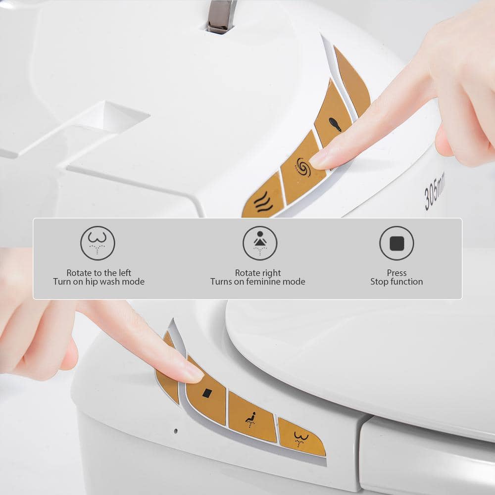 BWE Stylement Tankless Smart Bidet 1-Piece Toilet with Auto Features and Heated Seat