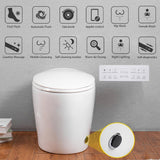 BWE Stylement Tankless Smart Bidet 1-Piece Toilet with Auto Features and Heated Seat