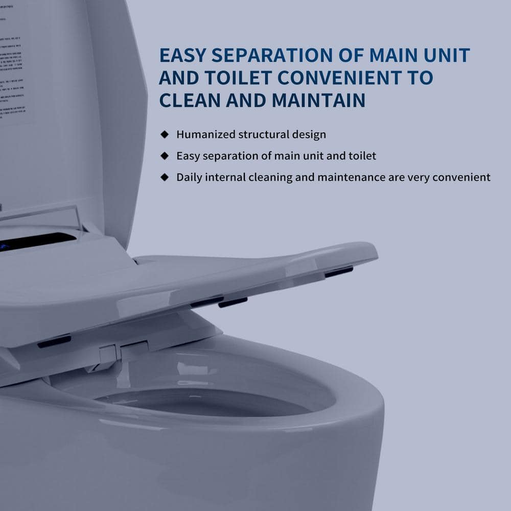 BWE Elongated Smart Toilet Bidet with Auto Features and Remote