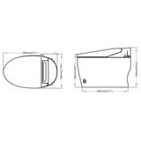 BWE Smart Elongated Toilet Bidet with Heated Seat and Remote Control