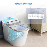 Relyblo Elongated Smart Bidet Toilet with Adjustable Sprayer, Built-In Aromatherapy, Foot Sensor