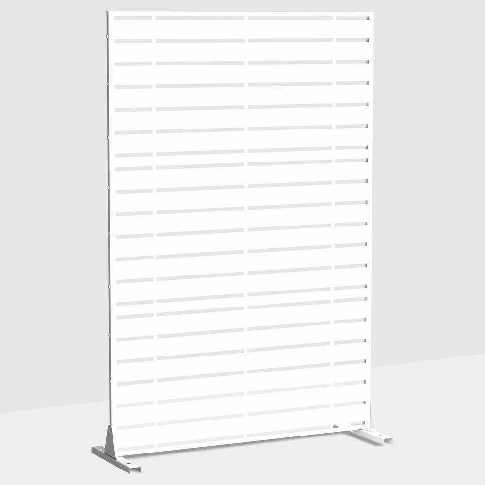 cadeninc 3.92 ft. x 6 ft. White Freestanding Metal Privacy Screen Fence Panels