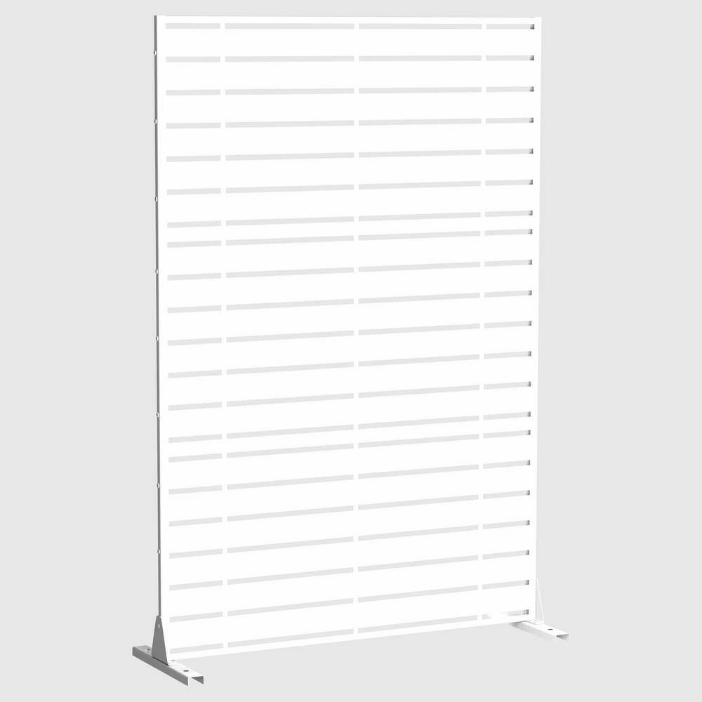 cadeninc 3.92 ft. x 6 ft. White Freestanding Metal Privacy Screen Fence Panels