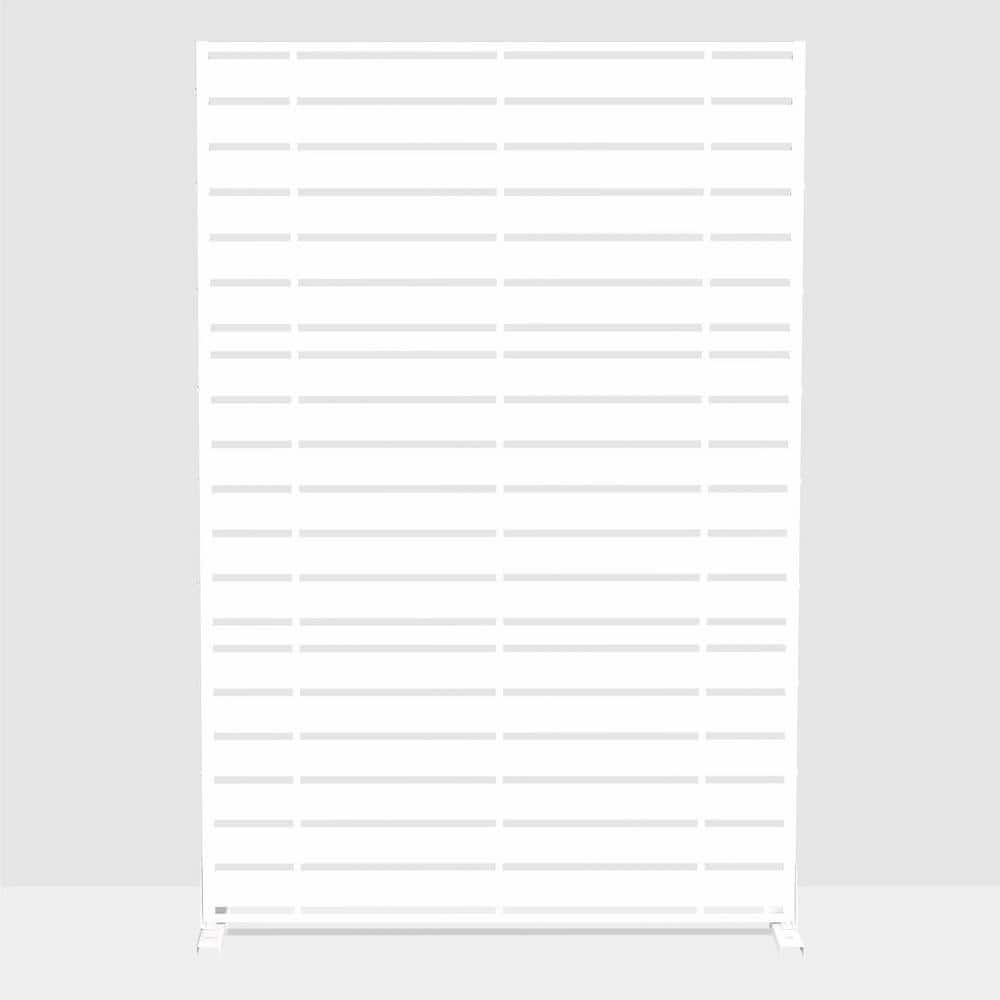 cadeninc 3.92 ft. x 6 ft. White Freestanding Metal Privacy Screen Fence Panels