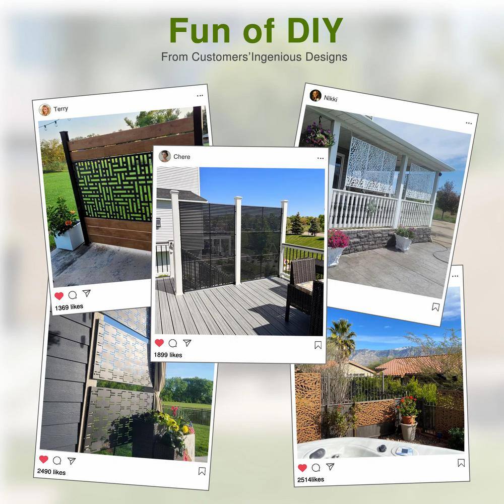 cadeninc 3.92 ft. x 6 ft. White Freestanding Metal Privacy Screen Fence Panels