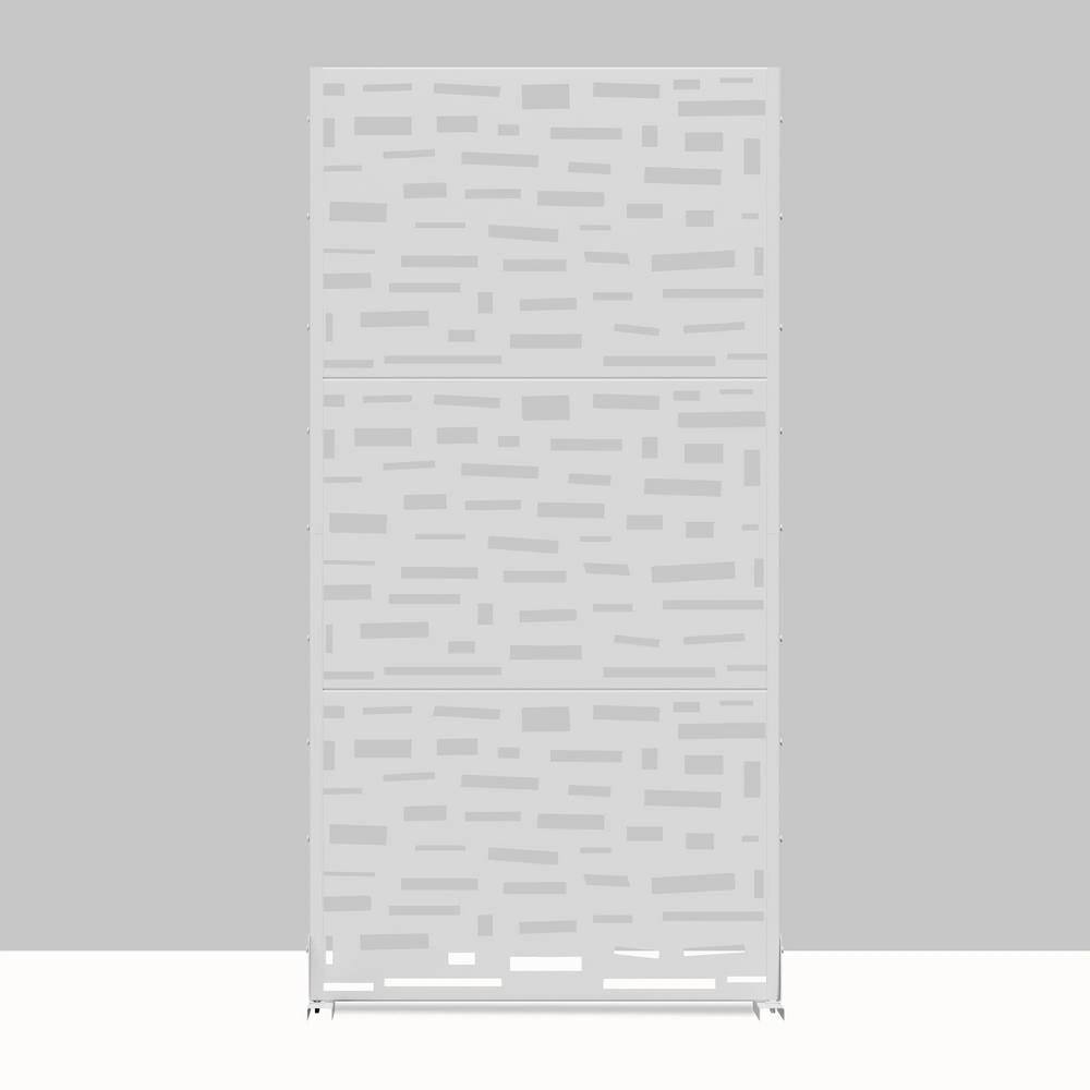 cadeninc 2.92 ft. x 6 ft. Metal Freestanding Privacy Screen in White