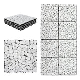 White Deck Pebble 12 in. x 12 in. Outdoor Patio Flooring Recycled Glass Interlocking Mosaic Floor Tile (4 sq. ft./Case)