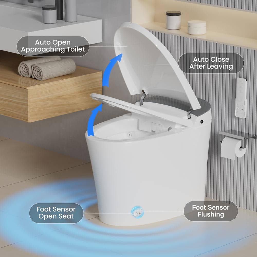 CANEST Elongated Electric Bidet Toilet with Auto Features - Dual Flush