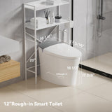 CANEST Elongated Electric Bidet Toilet with Auto Features - Dual Flush