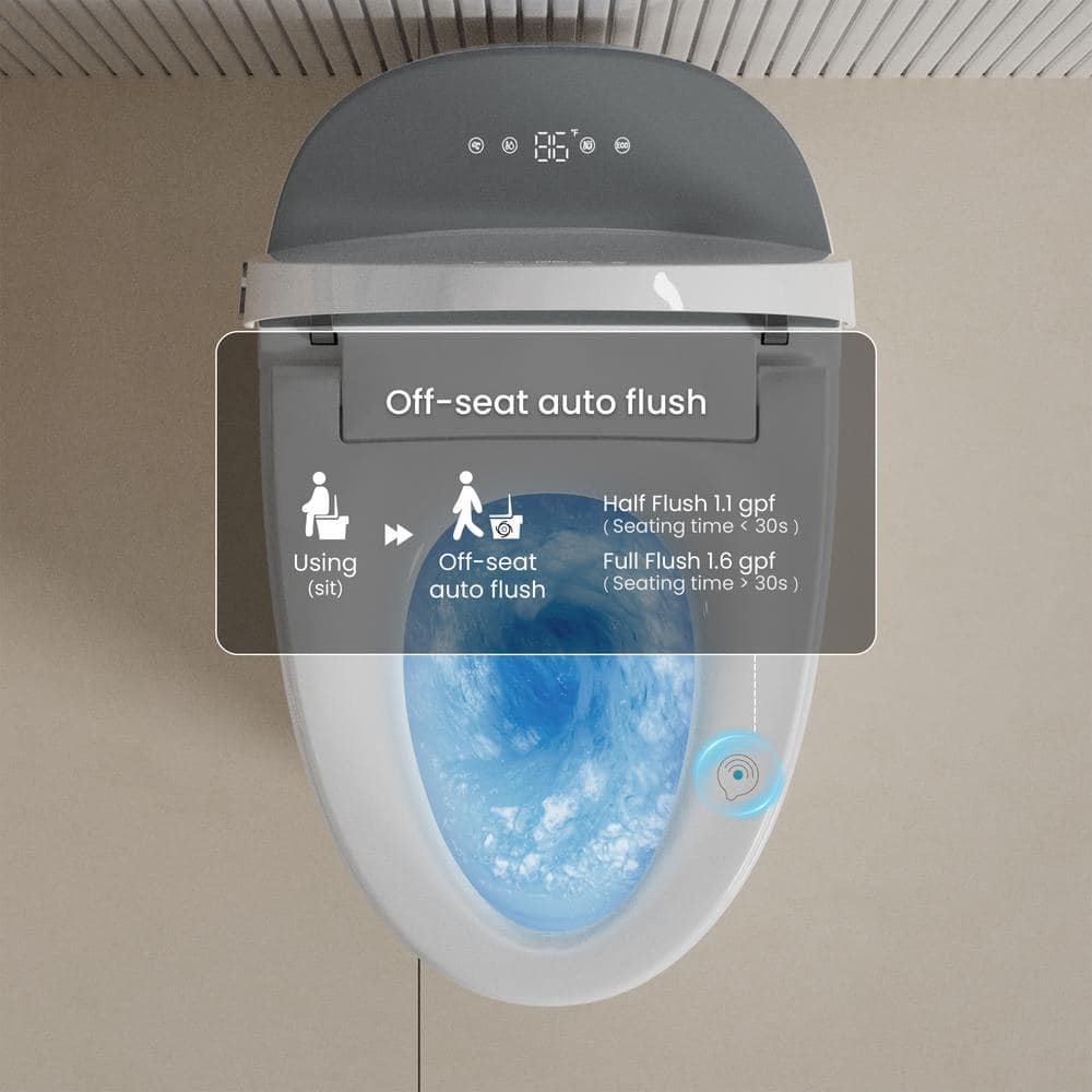 CANEST Elongated Electric Bidet Toilet with Auto Features - Dual Flush