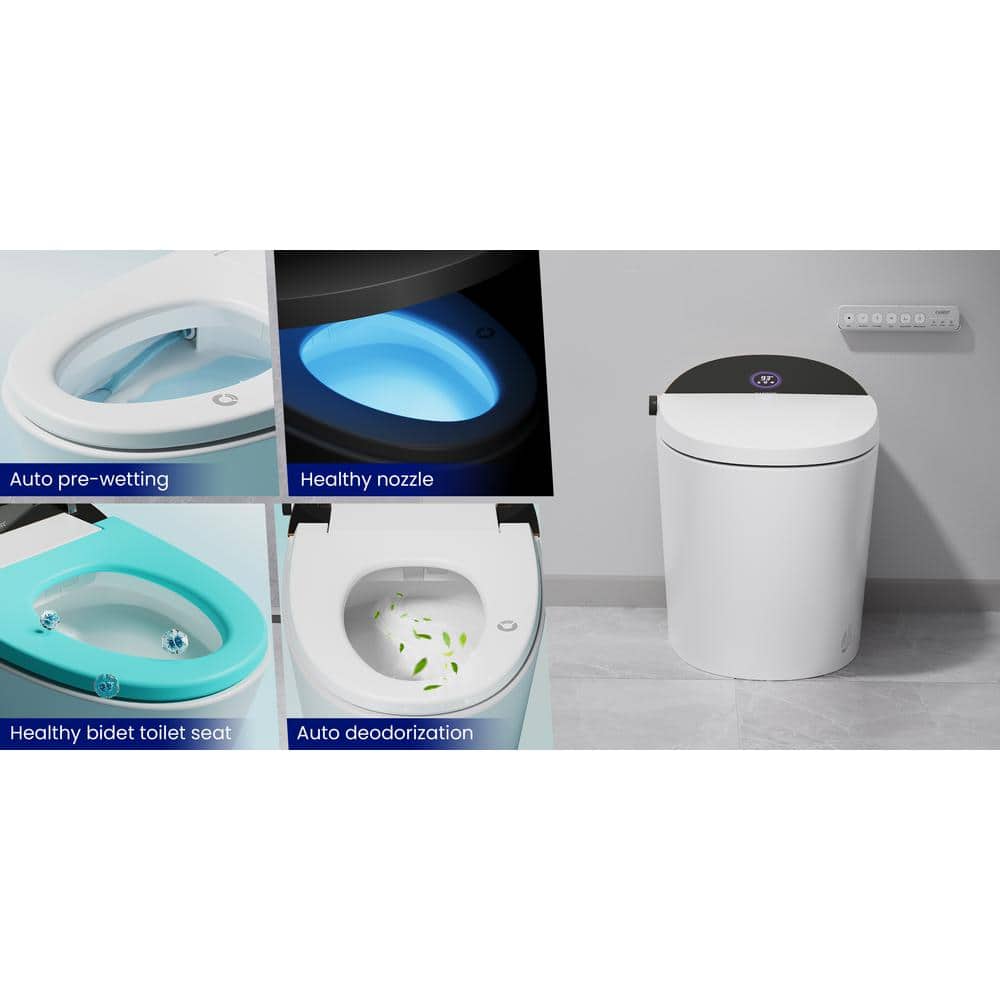 CANEST Elongated Smart Bidet Toilet 1.08/1.45 GPF Dual Flush with Auto Open/Close & Heated Seat