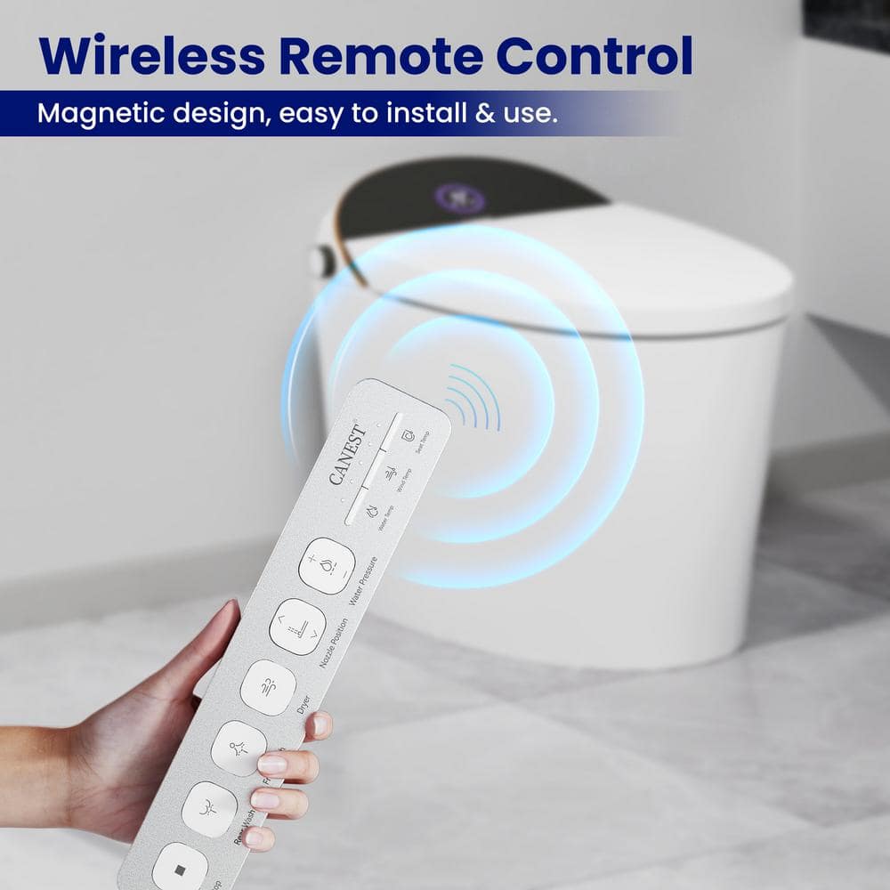 CANEST Elongated Smart Bidet Toilet 1.08/1.45 GPF Dual Flush with Auto Open/Close & Heated Seat