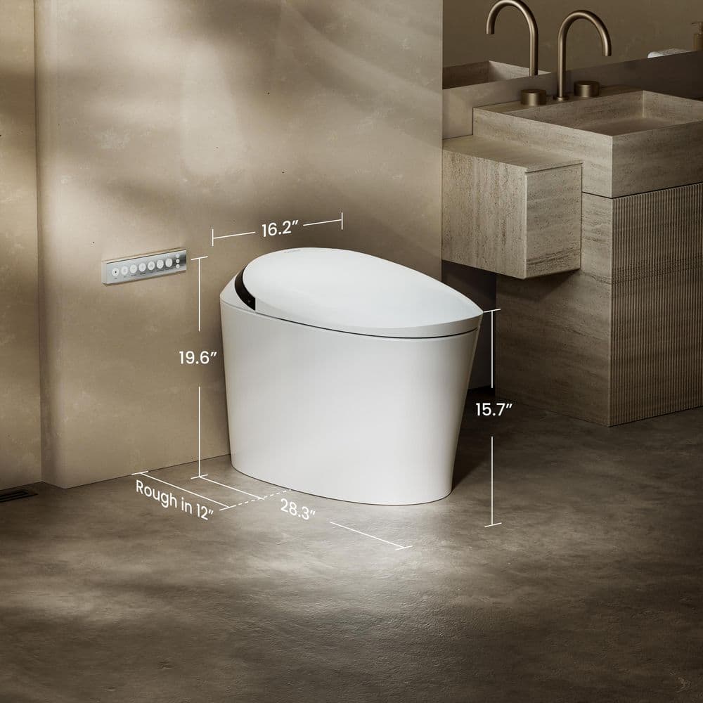 CANEST Elongated Smart Bidet Toilet Single Flush 1.08/1.45 GPF with Heated Seat and Remote
