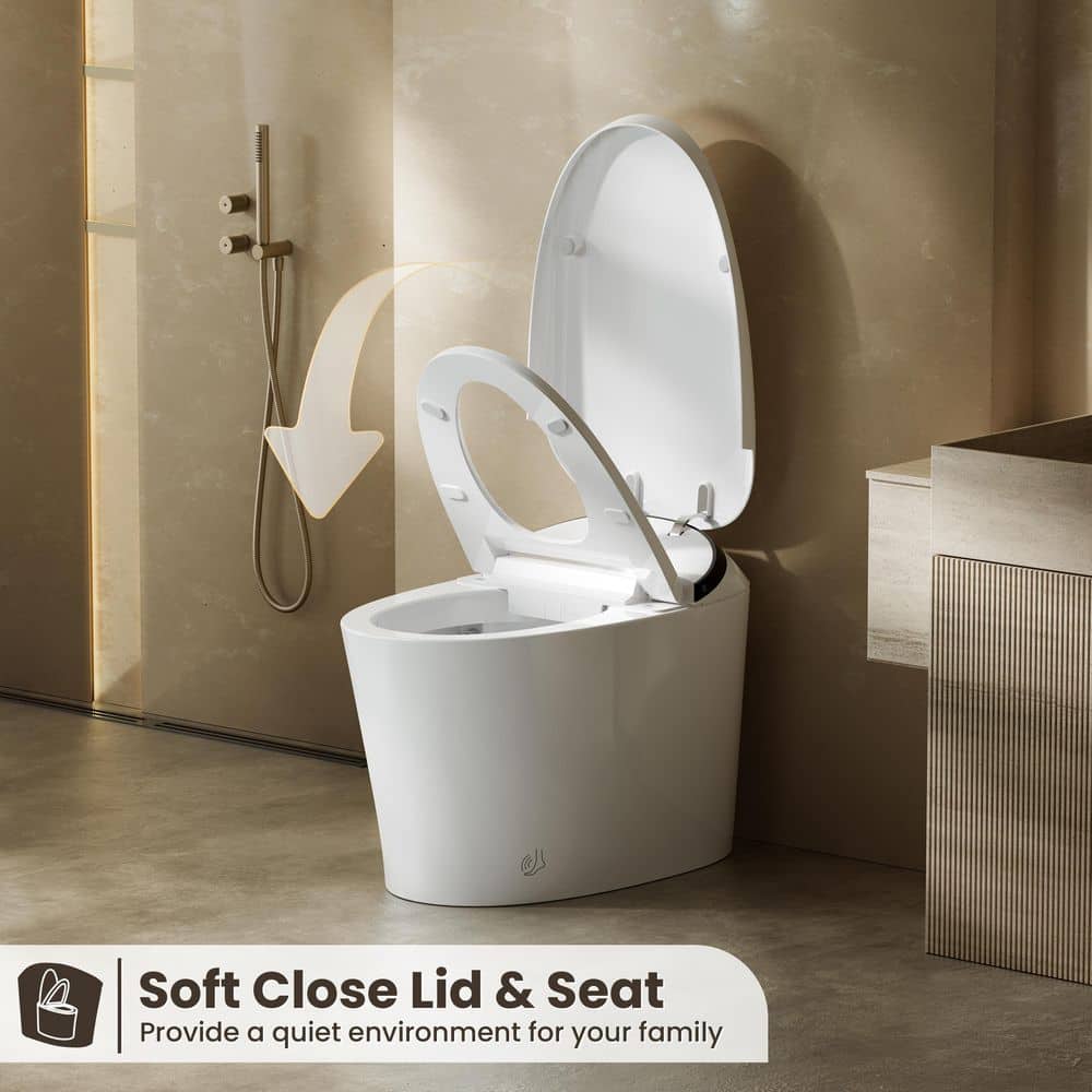 CANEST Elongated Smart Bidet Toilet Single Flush 1.08/1.45 GPF with Heated Seat and Remote