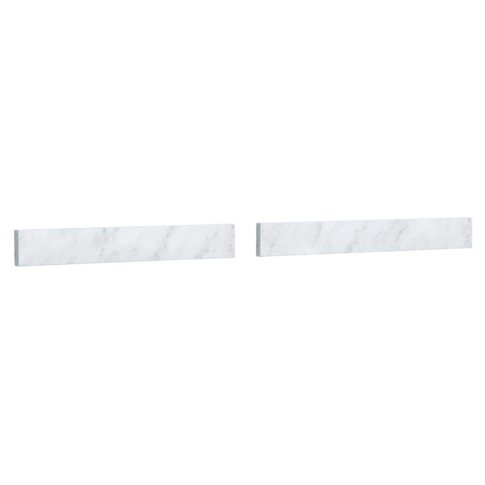 Wyndham Collection 48 in. Marble Backsplash in White Carrara