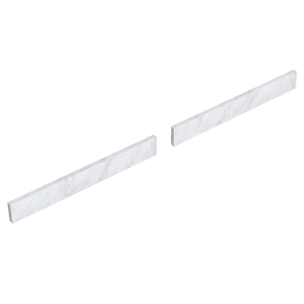 Wyndham Collection 48 in. Marble Backsplash in White Carrara
