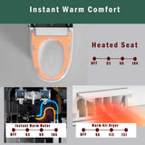 CASAINC Elongated Smart Bidet Toilet with Auto Open/Close Seat, Heated Seat, Foot Sensor, Warm Water & Dryer - 1.28 GPF, White