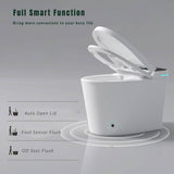 CASAINC Elongated Smart Bidet Toilet with Auto Open/Close Seat, Heated Seat, Foot Sensor, Warm Water & Dryer - 1.28 GPF, White
