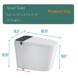 CASAINC Elongated Smart Bidet Toilet with Auto Open/Close Seat, Heated Seat, Foot Sensor, Warm Water & Dryer - 1.28 GPF, White