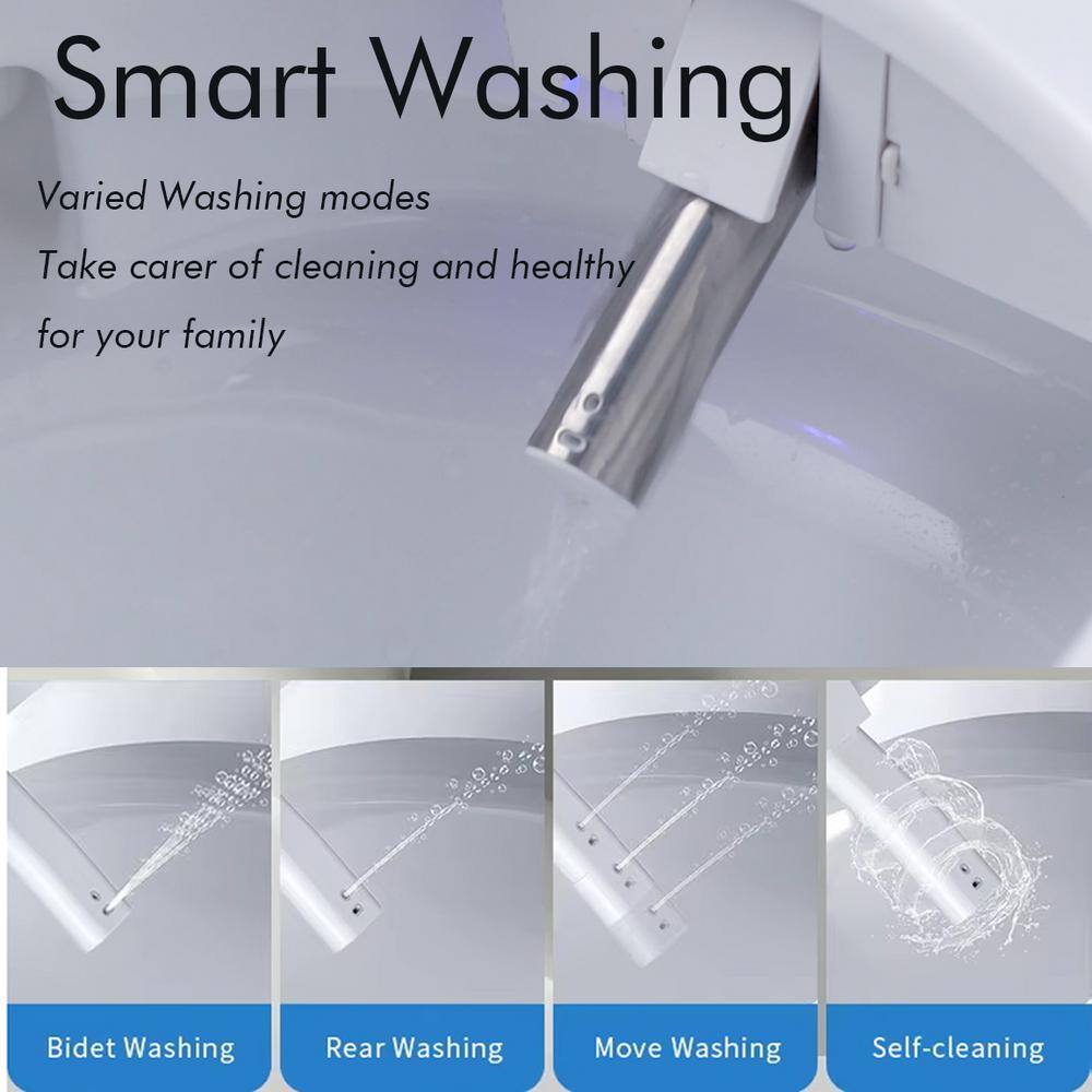 CASAINC Elongated Smart Bidet Toilet with Heated Seat and Off-Seat Flushing