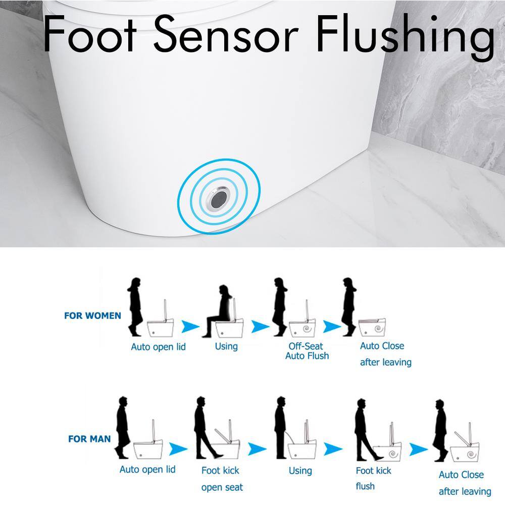 CASAINC Elongated Smart Bidet Toilet with Heated Seat and Off-Seat Flushing