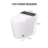 CASAINC Elongated Tankless Smart Bidet Toilet 1.28 GPF White Auto Open/Close/Flush