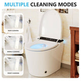 CASAINC Elongated Tankless Smart Bidet Toilet 1.28 GPF White Auto Open/Close/Flush