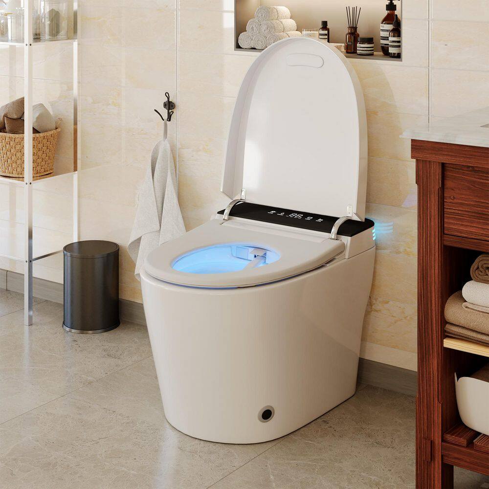 CASAINC Elongated Tankless Smart Bidet Toilet 1.28 GPF White Auto Open/Close/Flush