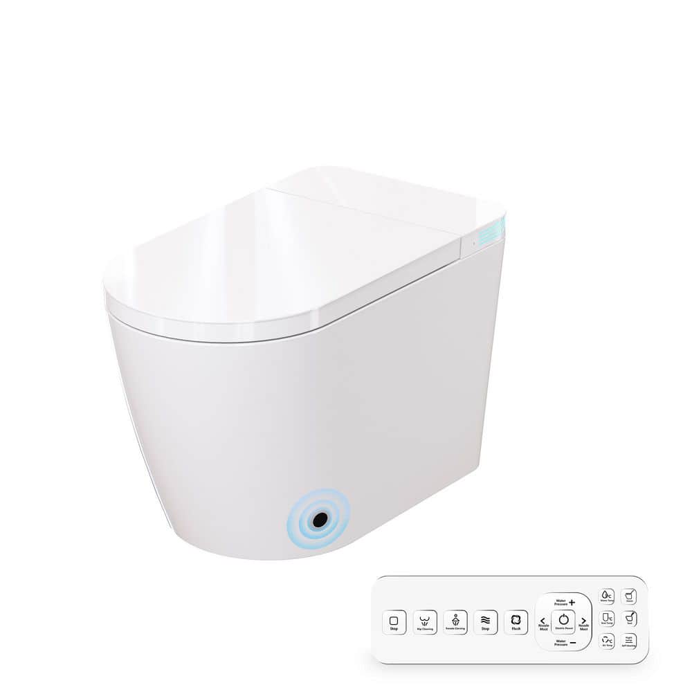 CASAINC Elongated Tankless Smart Bidet Toilet with Voice Control & Nightlight - 1.28 GPF