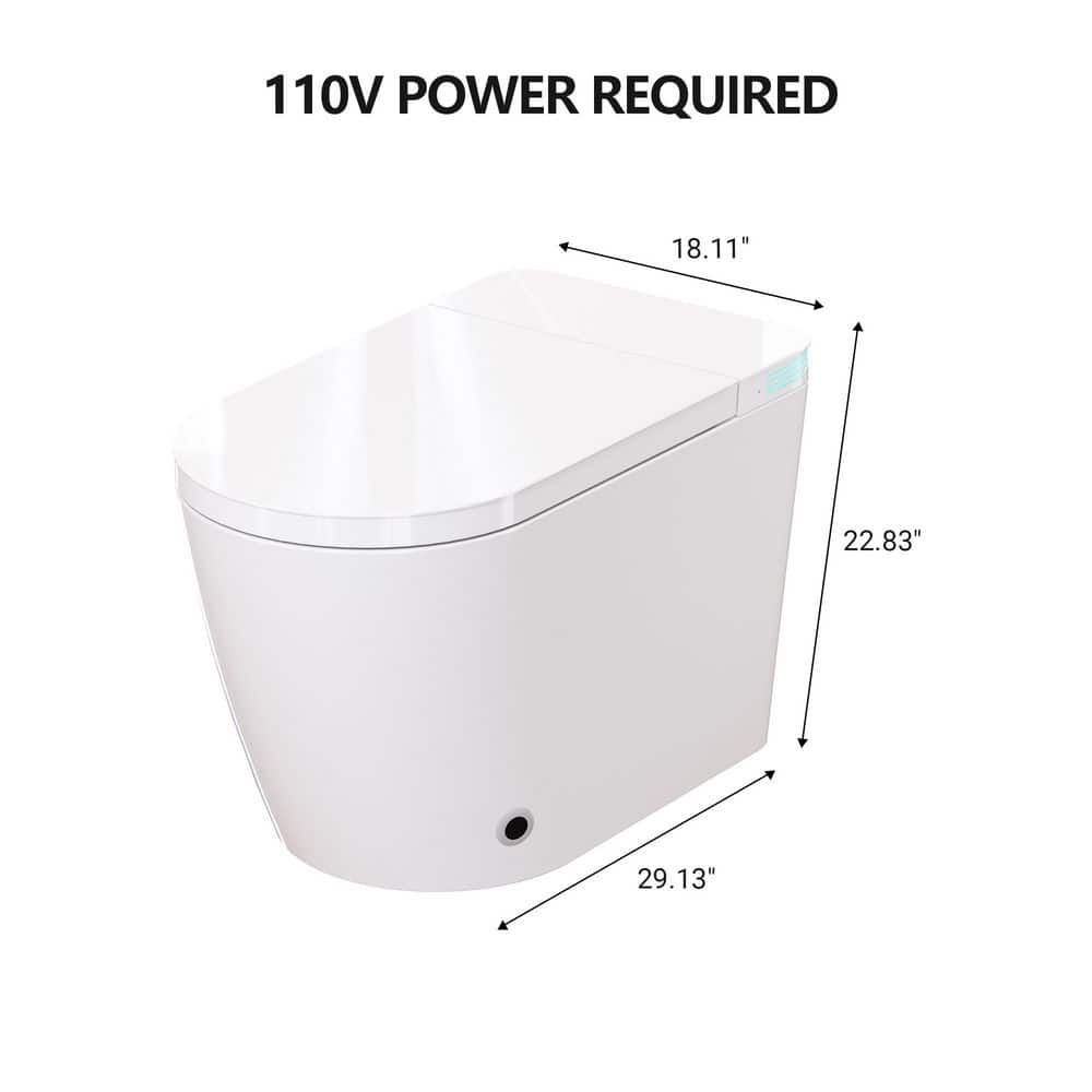 CASAINC Elongated Tankless Smart Bidet Toilet with Voice Control & Nightlight - 1.28 GPF