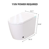 CASAINC Elongated Tankless Smart Bidet Toilet with Voice Control & Nightlight - 1.28 GPF