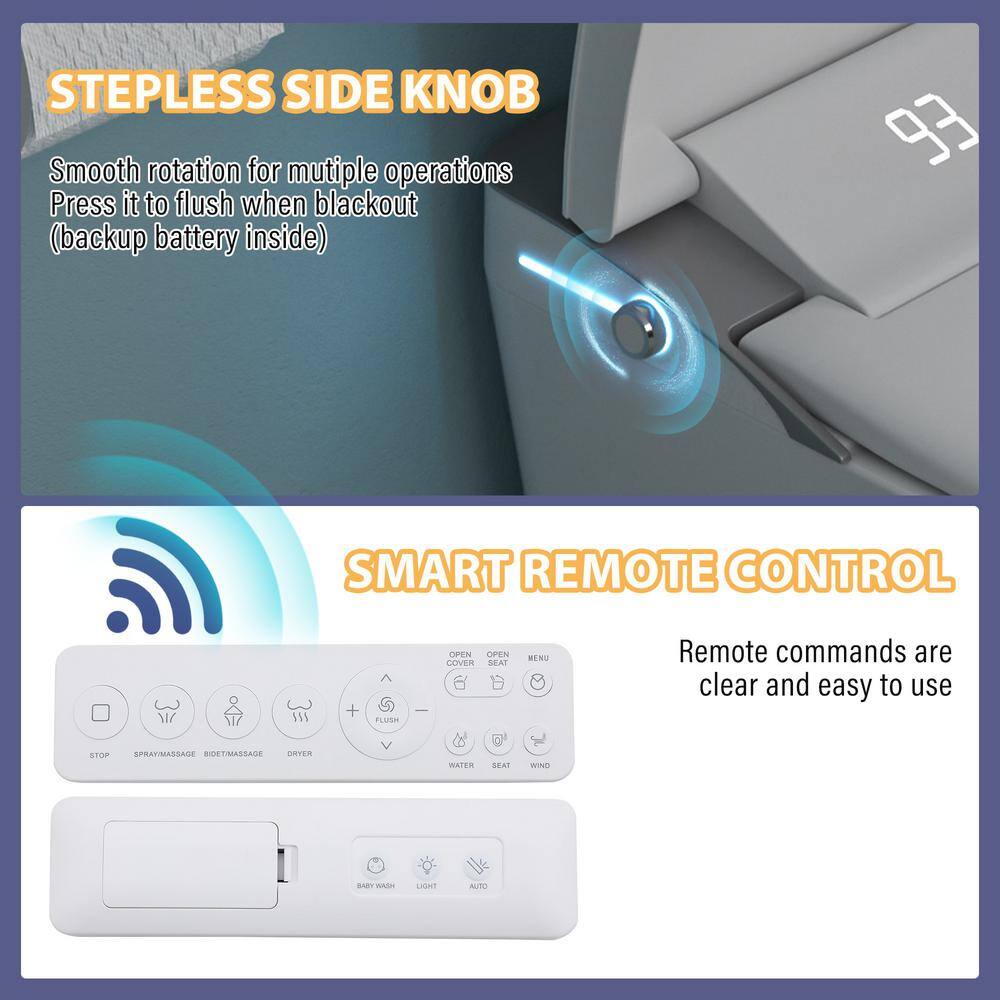 CASAINC Elongated Smart Bidet Toilet with Auto Flushing and UV Sterilization
