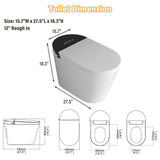 CASAINC Elongated Electric Smart Bidet Toilet with Auto Open, LED Display, and Warm Water Wash