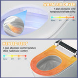 CASAINC Elongated Electric Smart Bidet Toilet with Auto Open, LED Display, and Warm Water Wash