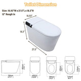CASAINC Elongated Electric Smart Bidet Toilet with Foot Sensor Flush, LED Display, and Warm Water Wash