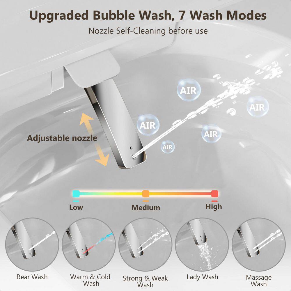 CASAINC Electric Smart Bidet Toilet with Auto Flushing and Antibacterial Seat