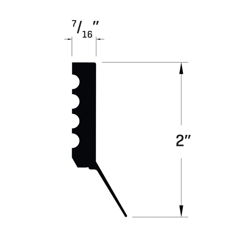 Veranda 2149 7/16 in. x 2 in. x 7 ft. PVC Composite White Garage Door Stop Moulding