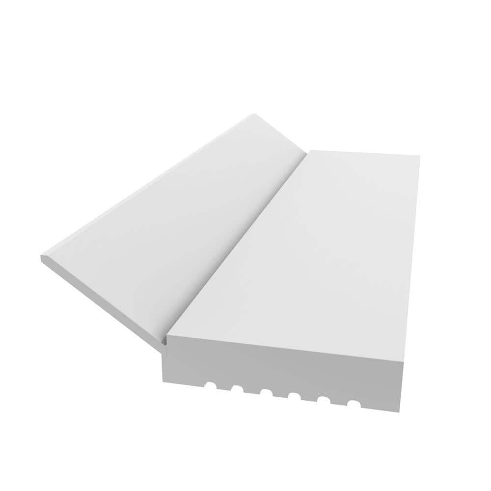 Veranda 2149 7/16 in. x 2 in. x 7 ft. PVC Composite White Garage Door Stop Moulding