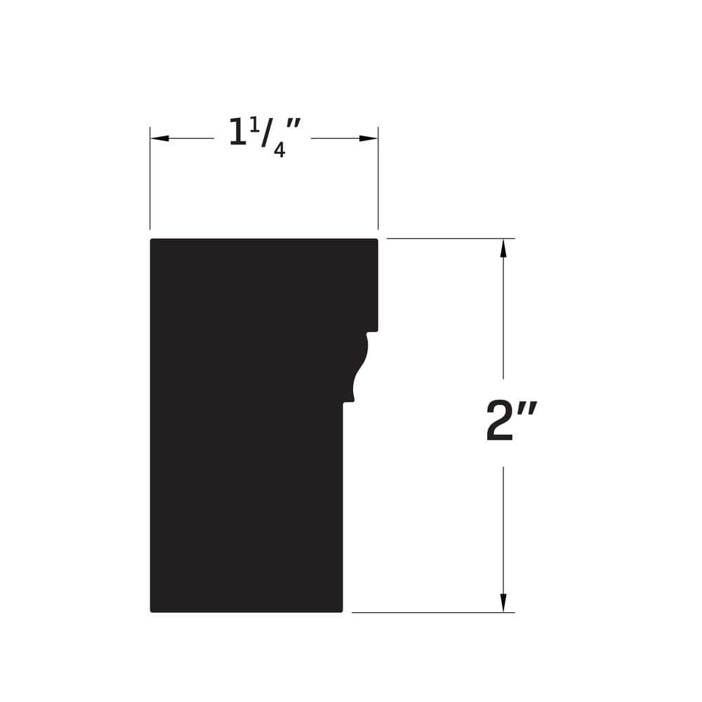 Veranda 2448 1 1/4 in. x  2 in. x  96 in. Primed PVC Composite Brickmould Moulding (1-Piece − 8 Total Linear Feet)