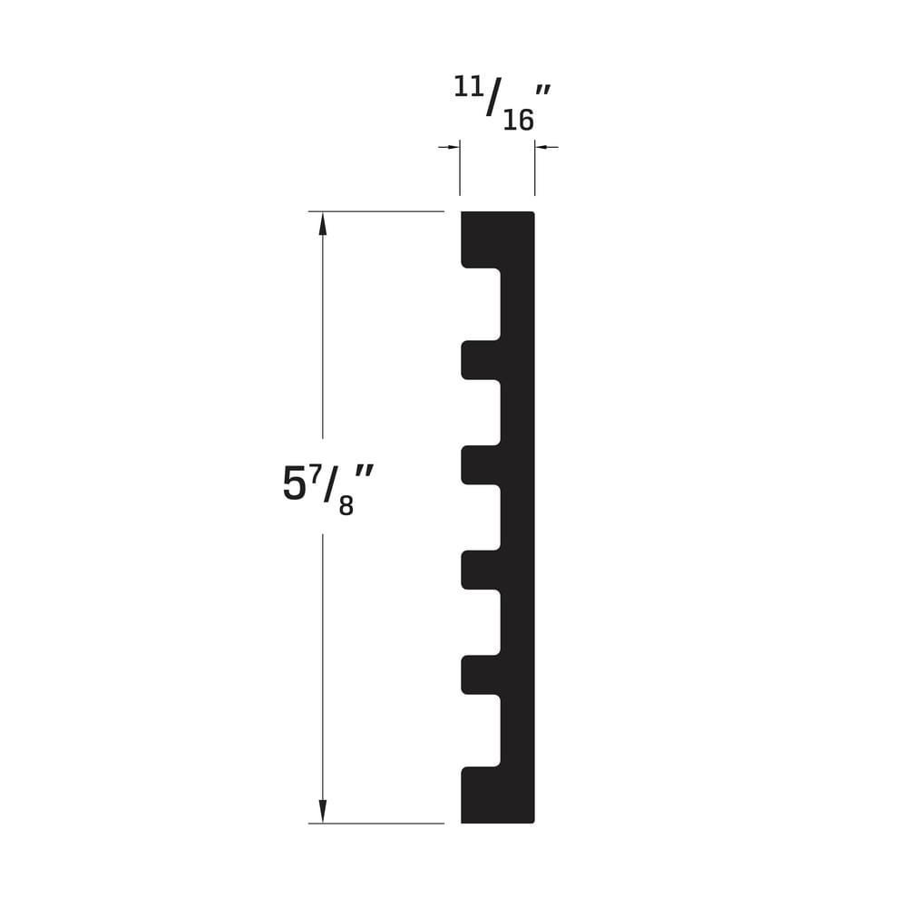 Unbranded 2497 11/16 in. x 5-13/16 in. x 7 ft. PVC Composite White Door Jamb Molding