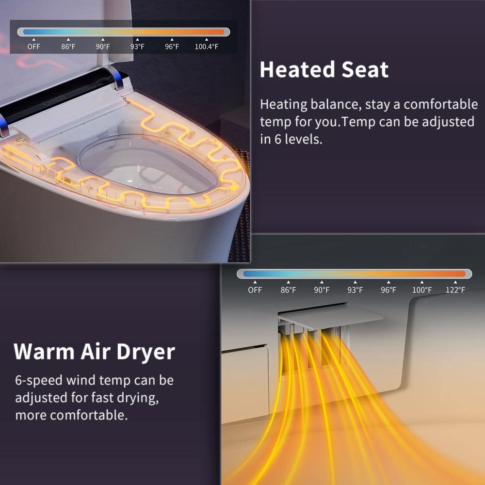 Casta Diva Smart Bidet Toilet with Auto Dual Flush & Night Light