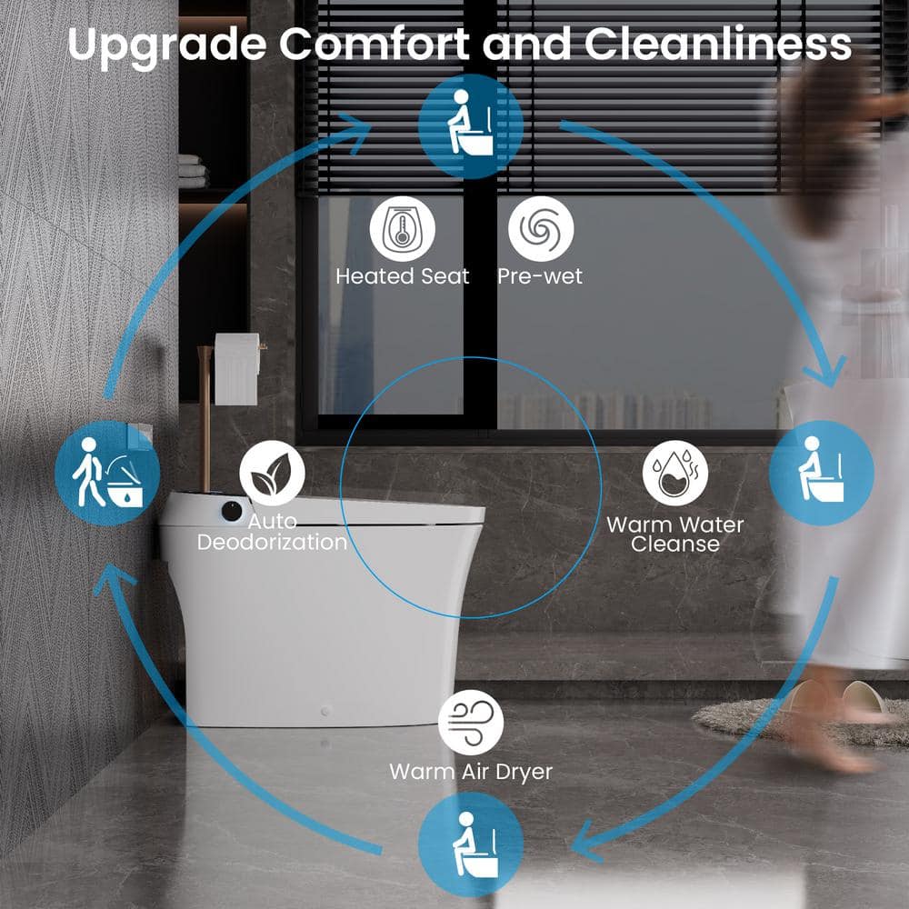 Casta Diva Smart Bidet Toilet with Auto Dual Flush & Night Light