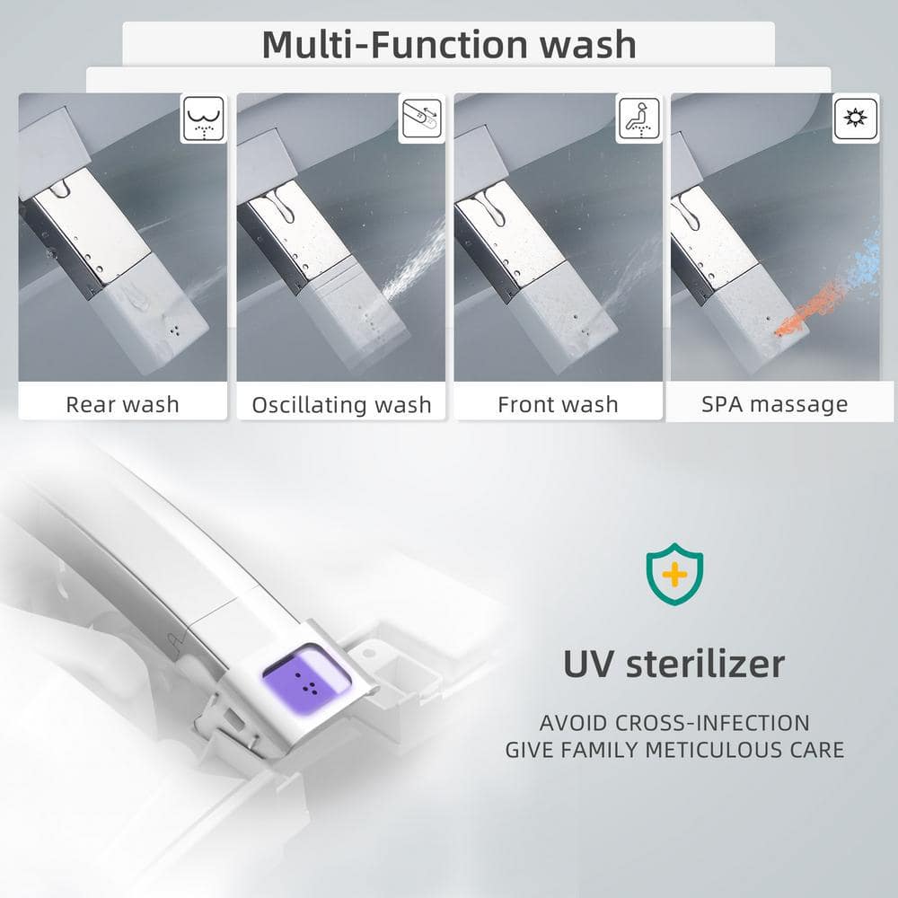 Casta Diva CD-Y070 Smart Tankless Bidet Toilet, Elongated, White, 1.28GPF