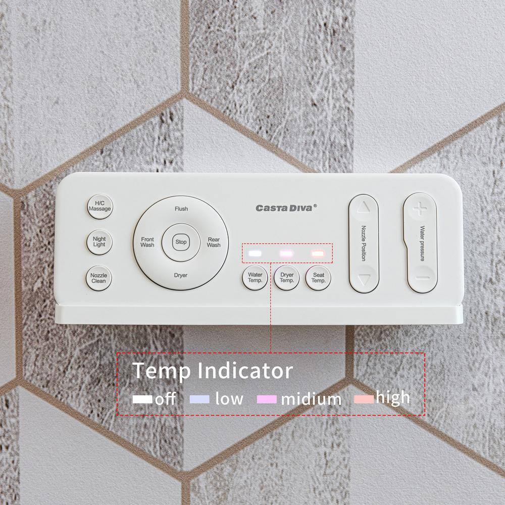 Casta Diva CD-Y070 Smart Tankless Bidet Toilet, Elongated, White, 1.28GPF